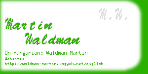 martin waldman business card